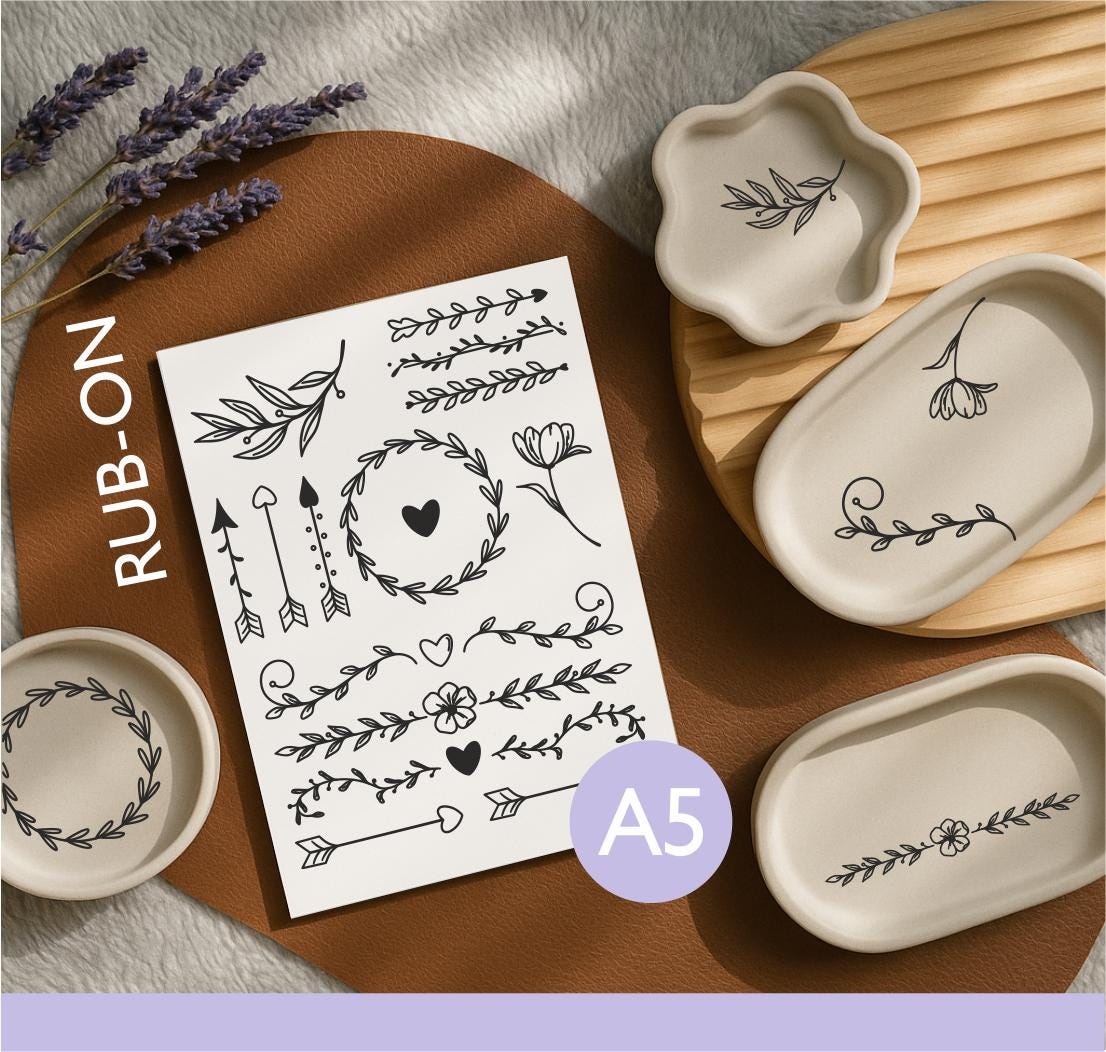 DIY Rub-On Motive Blumen