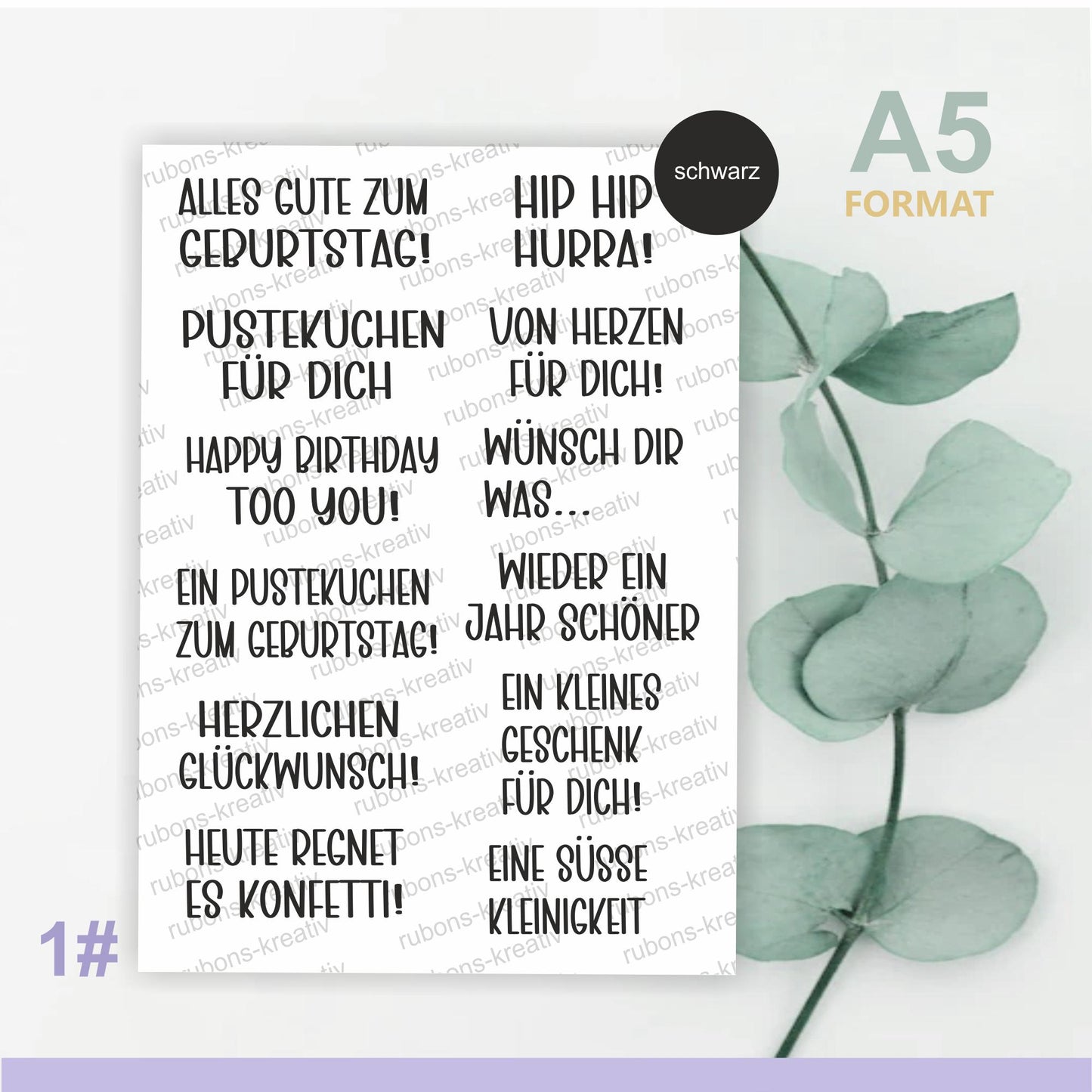 Rub-On Geburtstag, Restposten 50% Rabatt!