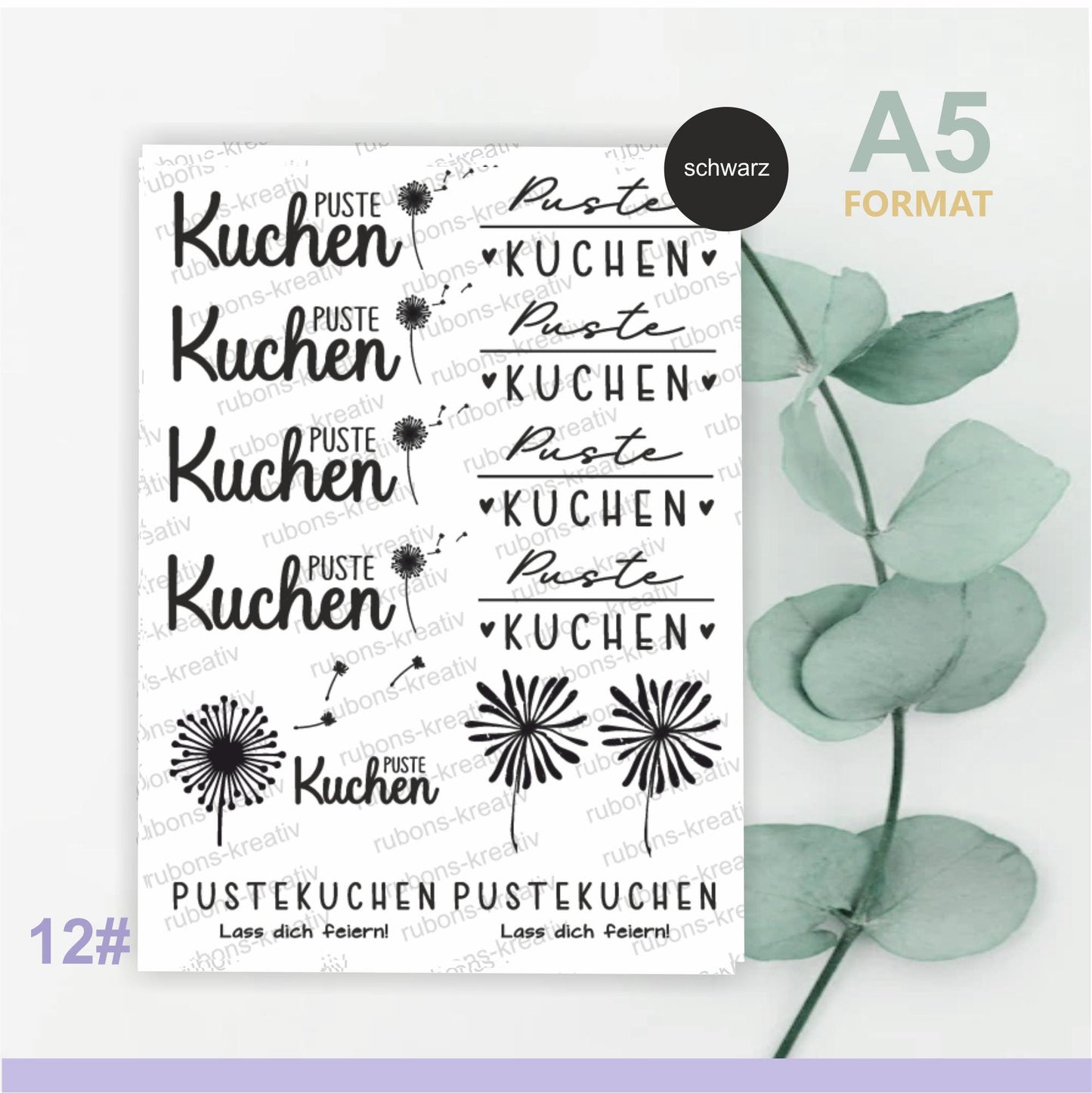 Rub-On Geburtstag, Restposten 50% Rabatt!