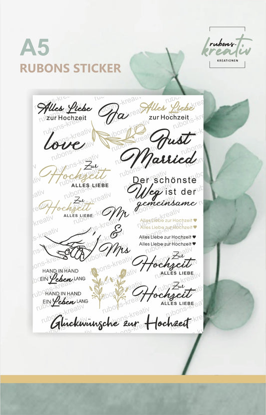 Hochzeit Rub Ons Sticker