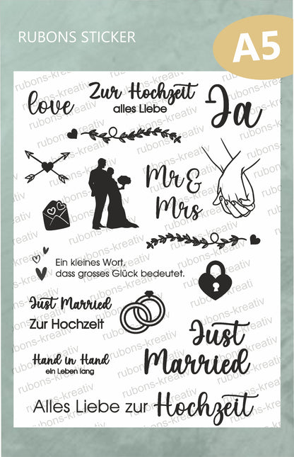 Just Married RubOns Sticker