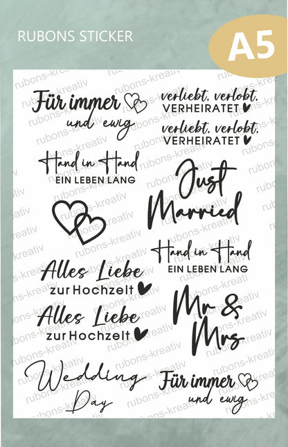 verliebt, verlobt, verheiratet RubOns Sticker