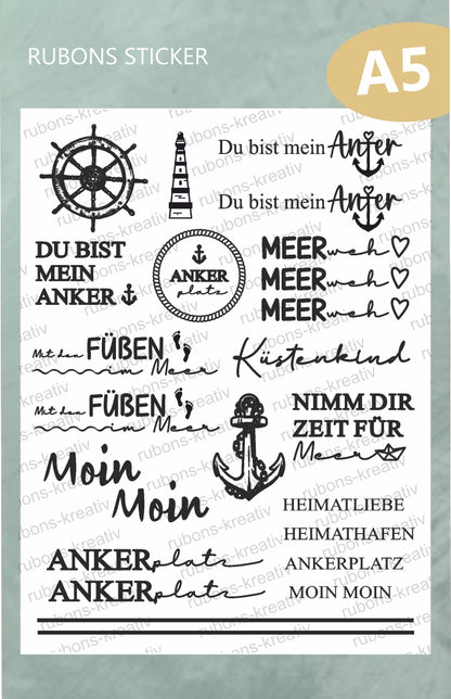 Maritime Rub On Sticker - Moin Moin