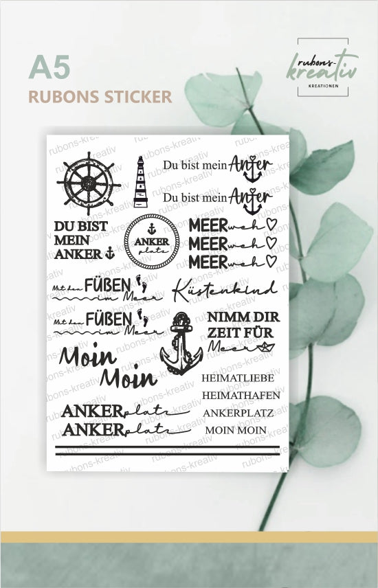 Maritime Rub On Sticker - Moin Moin