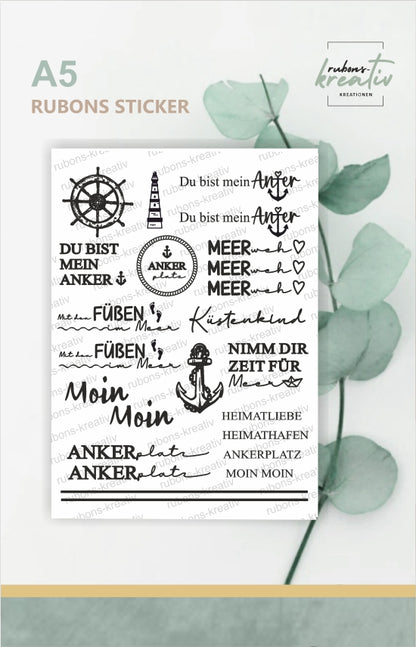 Maritime Rub On Sticker - Moin Moin