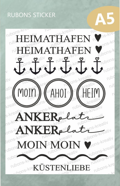 Maritime Küstenliebe Rub Ons Sticker