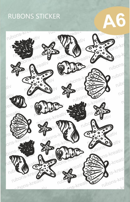 Maritime Muscheln Rub Ons Sticker