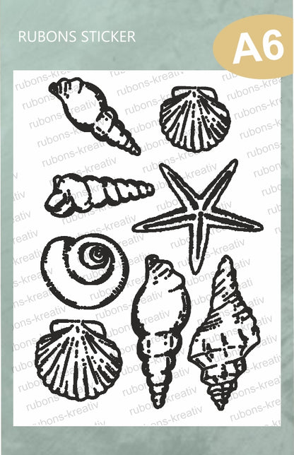 Maritime Muscheln Rub On Sticker