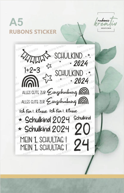 Einschulung 2024 Rub Ons Sticker