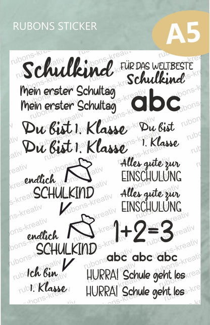 Schulkind Rub Ons Sticker