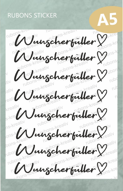 Wunscherfüller Rub-on Sticker schwarz