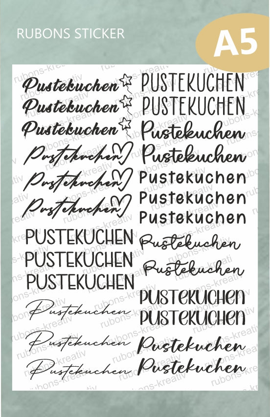 Pustekuchen Rub Ons Sticker Raysin keraflott