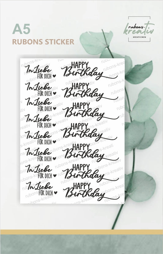 Happy Birthday - Rub Ons Sticker