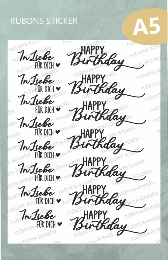 Happy Birthday - Rub Ons Sticker