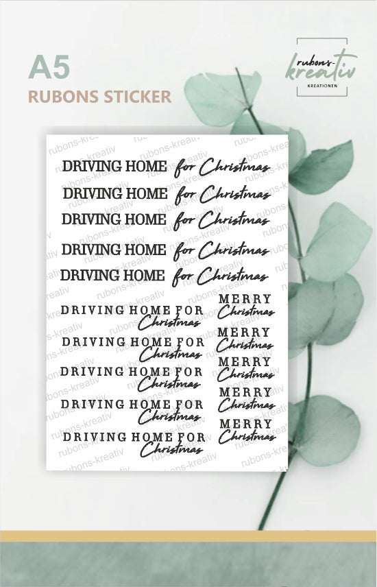 Driving Home for Christmas - Rub-on Sticker