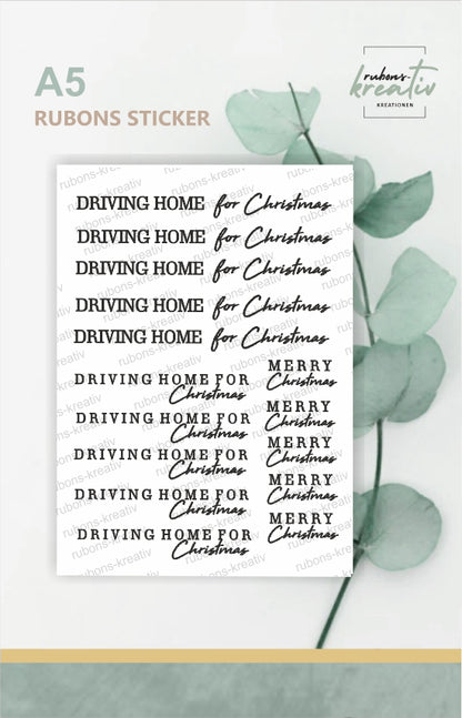 Driving Home for Christmas - Rub-on Sticker