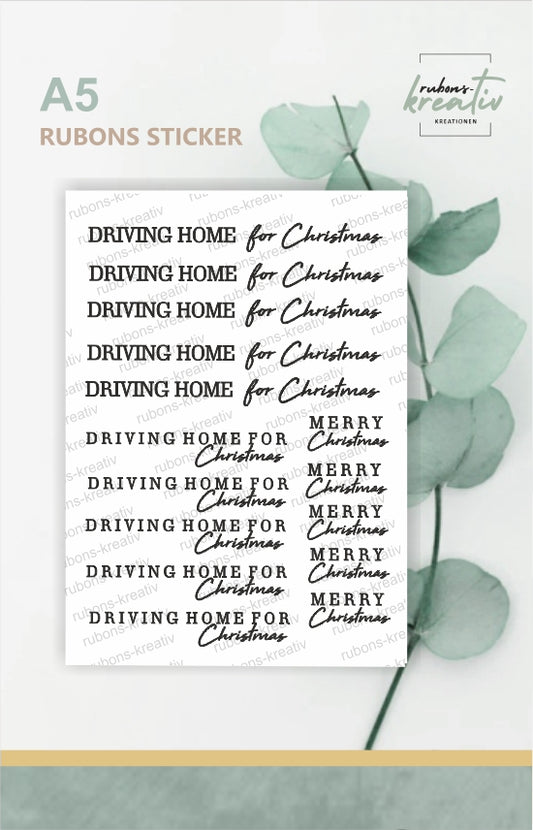 Driving Home for Christmas - Rub-on Sticker