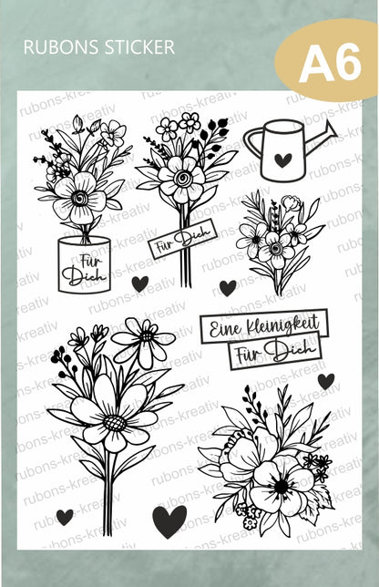 63# Blumen für dich Rub On Sticker