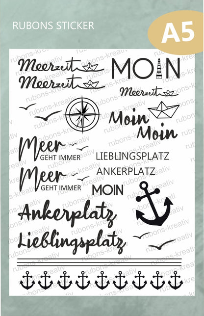 MOIN - Maritim Rub On Sticker