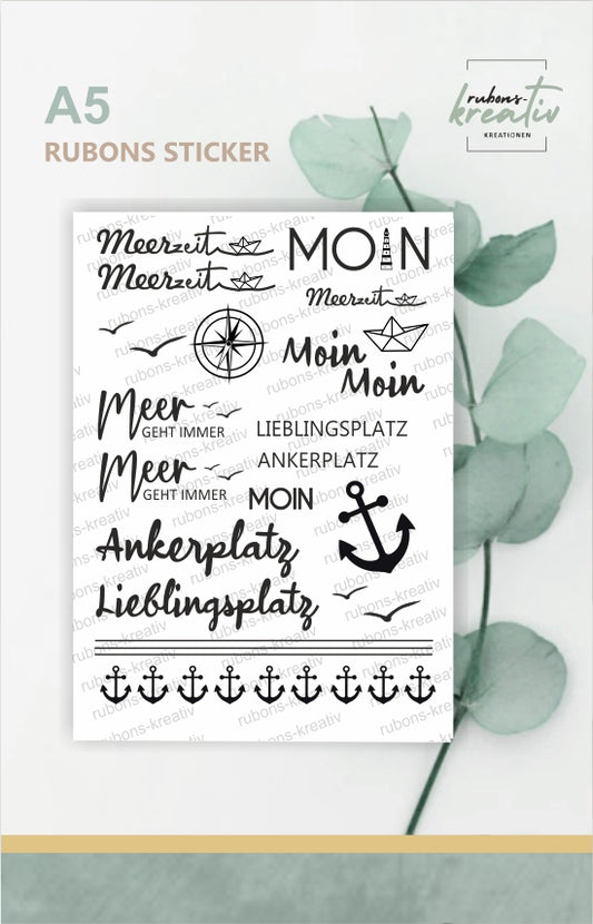 MOIN - Maritim Rub On Sticker