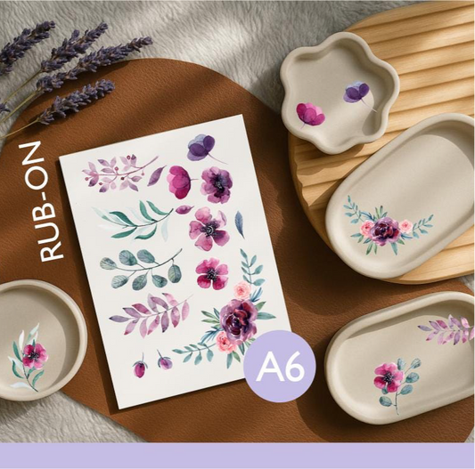 Rub-Ons lila Blumen