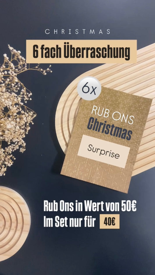 6 fach Rub Ons - SURPRISE CHRISTMAS