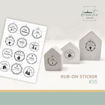 35# Weihnachtsfreude in Kugelform - rub ons sticker moderne aufkleber für Raysin, Keraflott