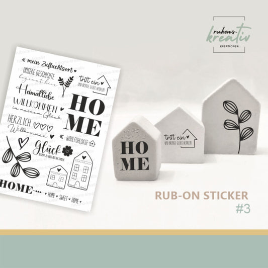 3# Heimatliebe - randlose Rub-Ons Sticker moderne Aufkleber A5 easy Home Dekoration auf Raysin, Keraflott, Holz, Glas