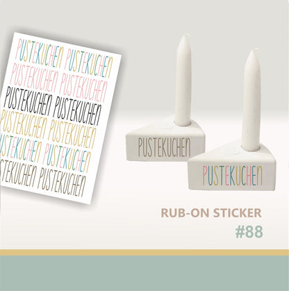 88# Pustekuchen rub on Geburtstag - Dekoration auf Raysin, Keraflott, Holz, Glas