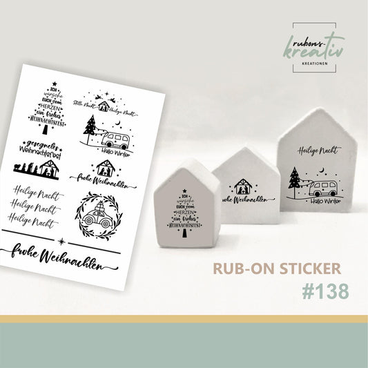 138# Rub-On-Sticker für Raysin Keraflott Weihnachtsprojekte | Hochwertige Transfersticker für Gießlinge & Deko |  Festliche Motive