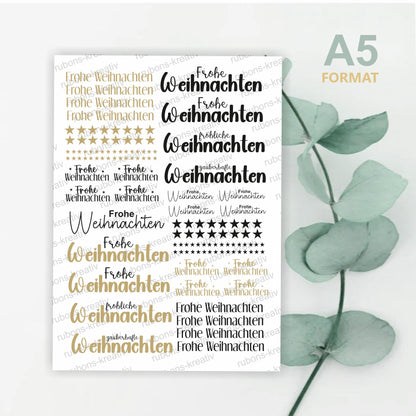 143# Weihnachten - randlose Rub On Sticker Adventzeit A5 für Raysin Keraflott