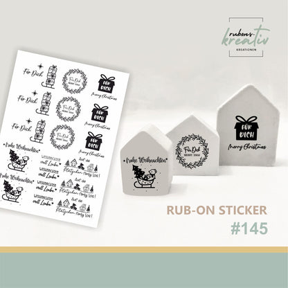 145# Weihnachten - randlose Rub On Sticker Adventzeit A5 für Raysin Keraflott