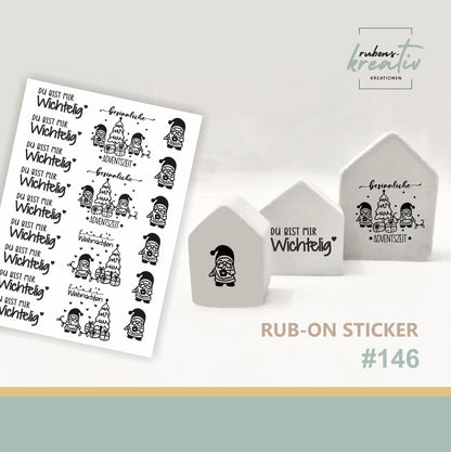 146# Wichtelig - randlose Rub On Sticker Weihnachten A5 für Raysin Keraflott