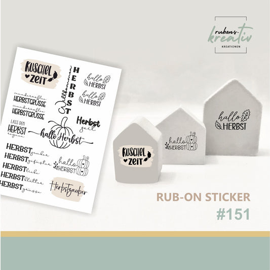 151# Herbst Rub-Ons Sticker Herbst - modern für Dekoration mit Raysin, Keraflott, Holz