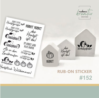 152# Herbst Rub-Ons Sticker Herbst - modern für Dekoration mit Raysin, Keraflott, Holz