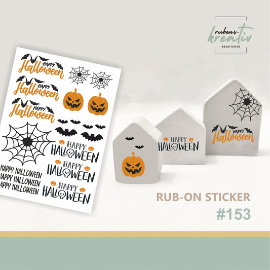 153# Halloween Rub-Ons Sticker Herbst - modern für Dekoration mit Raysin, Keraflott, Holz