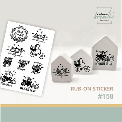 158# Herbst Rub-Ons Sticker Herbst - modern für Dekoration mit Raysin, Keraflott, Holz