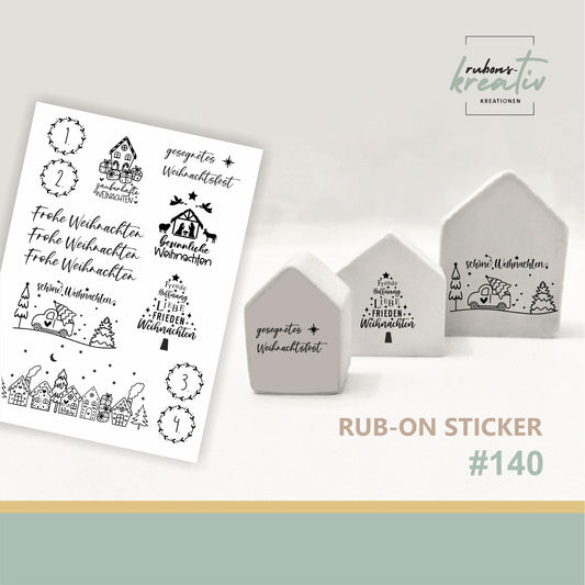 140# Weihnachten - randlose Rub On Sticker Adventzeit A5 für Raysin Keraflott