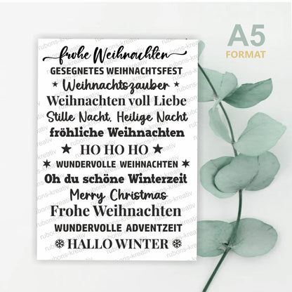 144# Weihnachten - randlose Rub On Sticker Adventzeit A5 für Raysin Keraflott