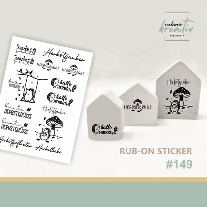 149# Herbst Rub-Ons Sticker Herbst - modern für Dekoration mit Raysin, Keraflott, Holz