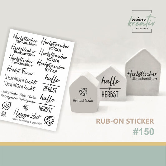 150# Herbst Rub-Ons Sticker Herbst - modern für Dekoration mit Raysin, Keraflott, Holz