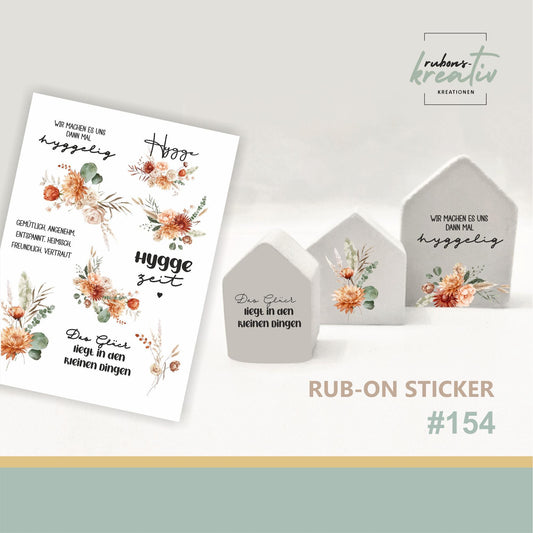 154# Hygge Rub-Ons Sticker Herbst - modern für Dekoration mit Raysin, Keraflott, Holz