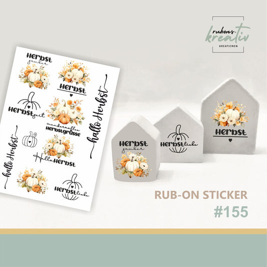 155# Herbst Rub-Ons Sticker Herbst - modern für Dekoration mit Raysin, Keraflott, Holz