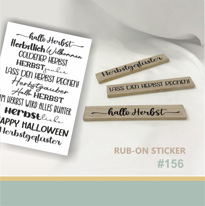 156# Herbst Rub-Ons Sticker Herbst - modern für Dekoration mit Raysin, Keraflott, Holz