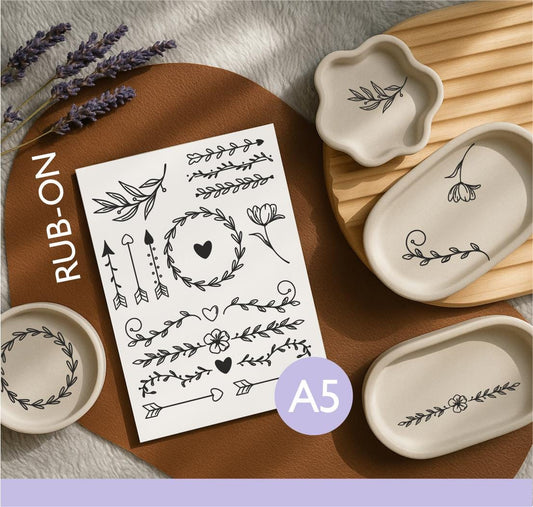 DIY Rub-On Motive Blumen