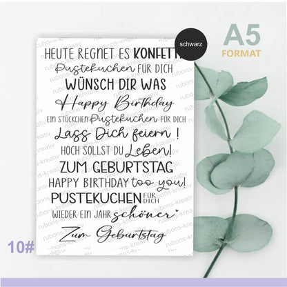 Rub-On Geburtstag, Restposten  50% Rabatt!