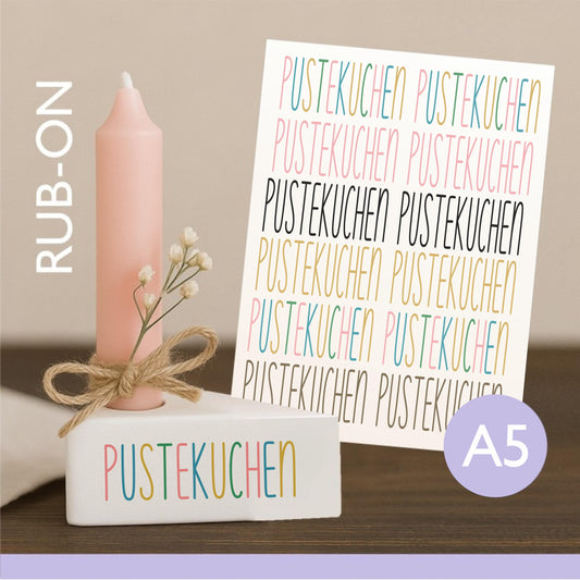 Rub-On Sticker PUSTEKUCHEN“  A5