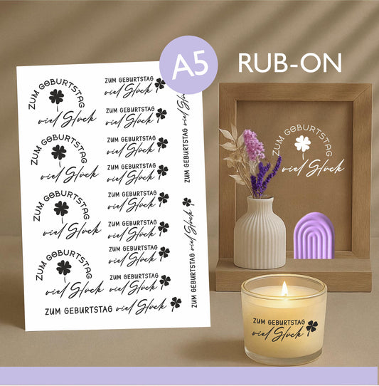 Rub-On A5 Zum Geburtstag  viel Glück“