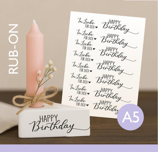 Happy Birthday rub-on