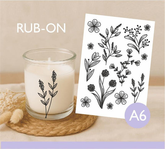 Florale Blumen Rub-Ons